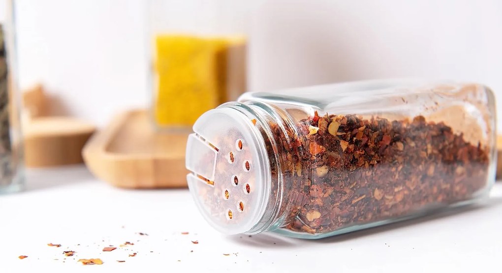 usporadejto.cz Sada 6ks koreničiek hranatých s bambusovým viečkom DECOR 6*120ml