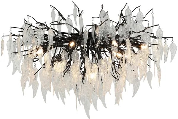 Krištáľový prisadený luster 12xG9/40W/230V čierna