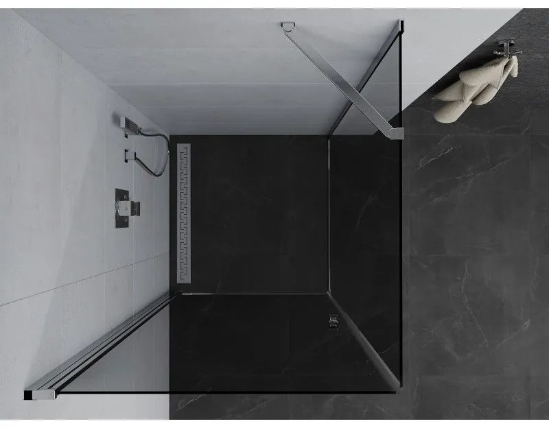 Mexen Pretoria sprchovací kút 80x80cm, 6mm sklo, chrómový profil-šedé sklo, 852-080-080-01-40