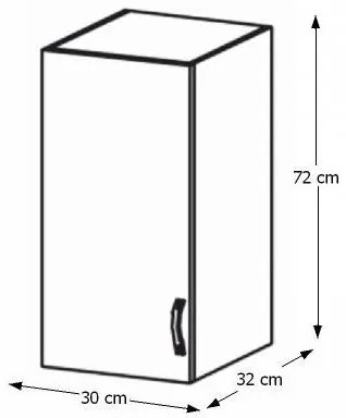 Horná kuchynská skrinka Royal G30 P - biela / sosna nordická