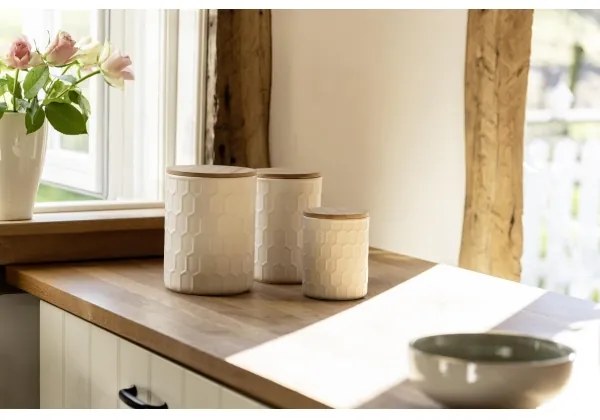 WENKO 54222100 - Úložný box MAYA 13x17 cm biela/hnedá