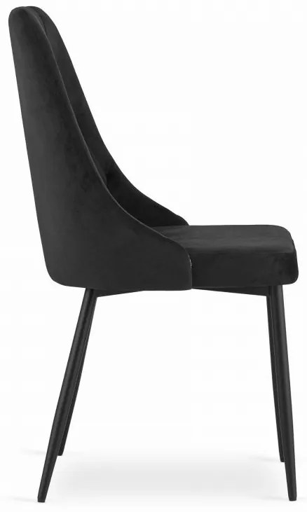 Jedálenský set 1+4, čierny stôl v dekore dub zlatý MADO 120x80cm a čierna zamatová jedálenská stolička IMOLA