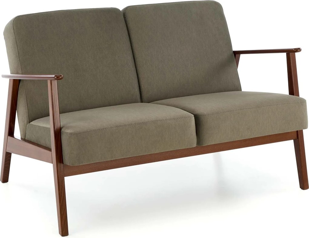 Dvojmiestna pohovka MILANO z masívu 120 cm olivová/orechová