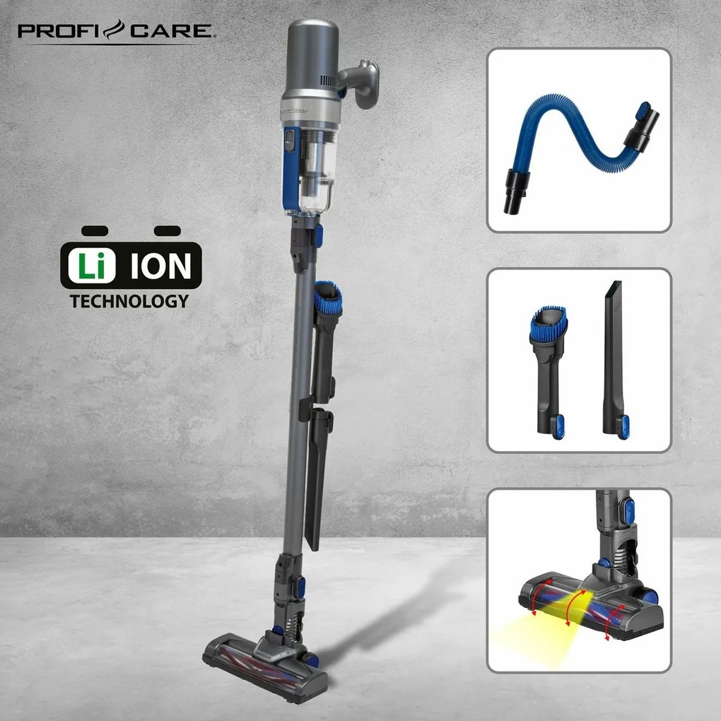 ProfiCare BS 3085 A tyčový aku vysávač, modrámodrý