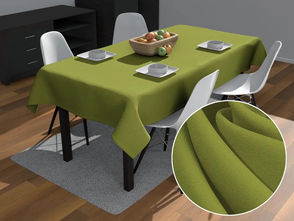 Biante Dekoračný obdĺžnikový obrus Rongo RG-095 Olivovo zelený 60x100 cm