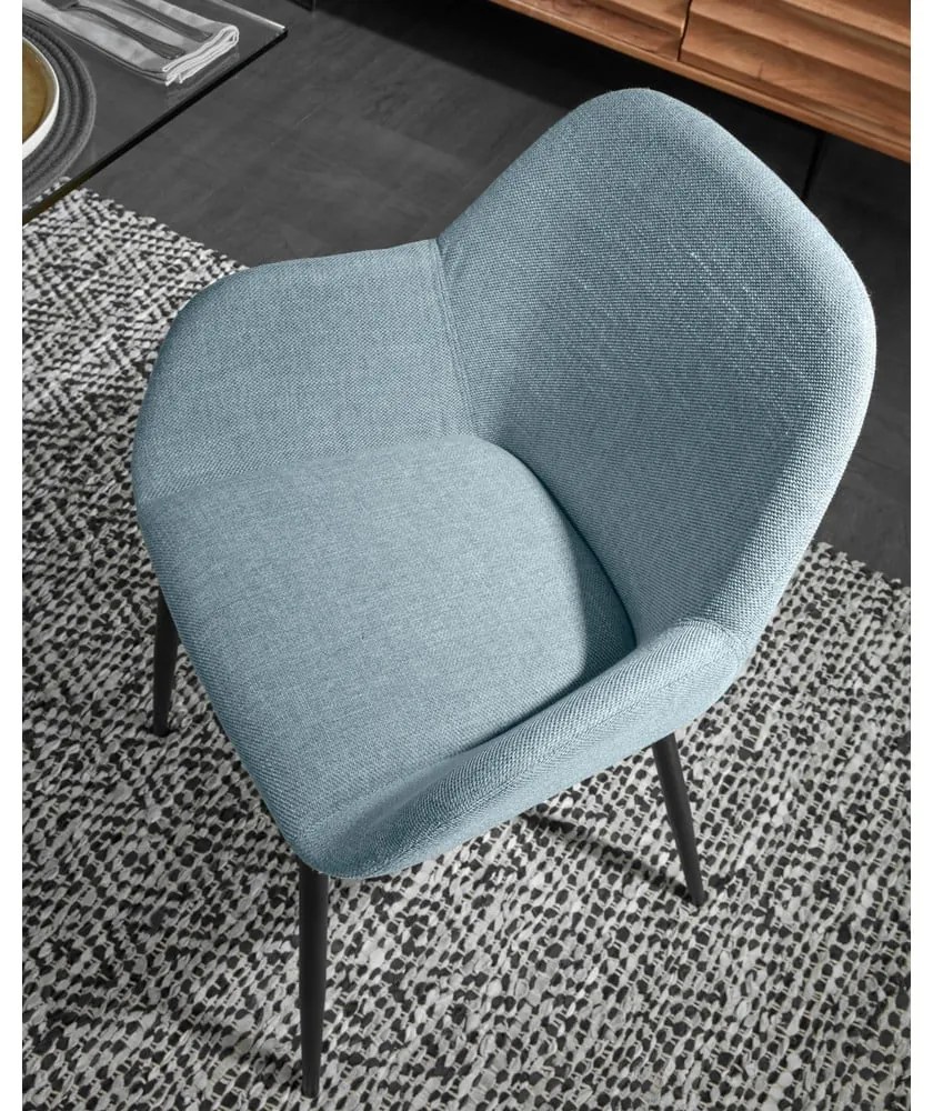 Modré čalúnené jedálenské kreslo Konna – Kave Home