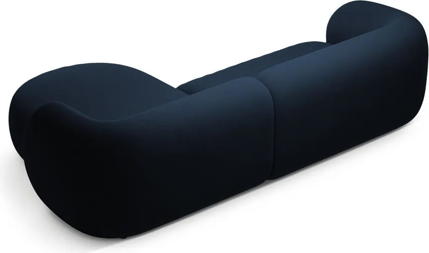 Modrá zamatová rohová pohovka (pravý roh/s leňoškou) Kate – Micadoni