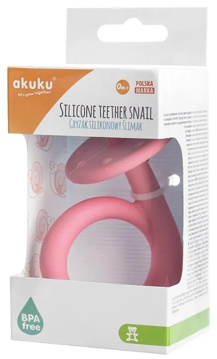 Silikónové hryzátko v tvare slimáka, Pink