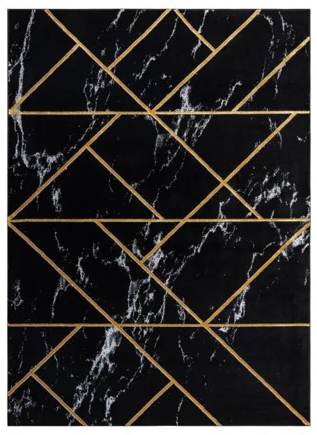 Koberec EMERALD exkluzívny 2000 glamour, styl geometrický, marmur čierny / zlatý