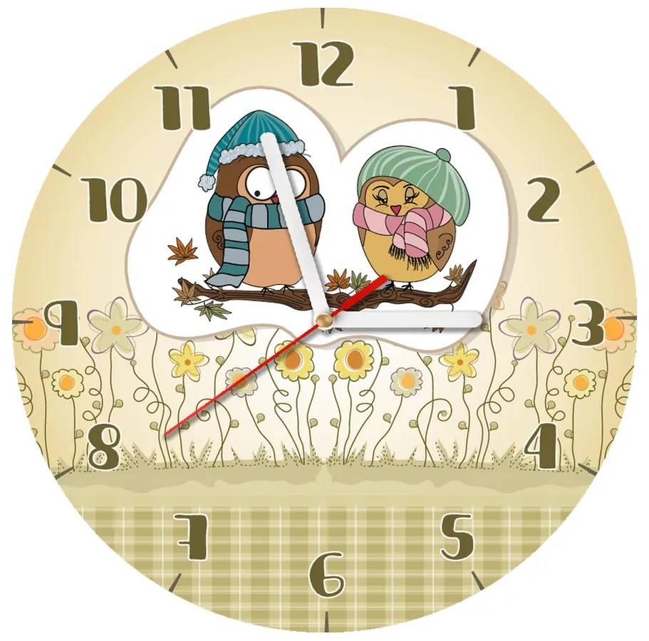 Gario Detské hodiny Sovičky s čiapkami Rozmery: 30 x 30 cm