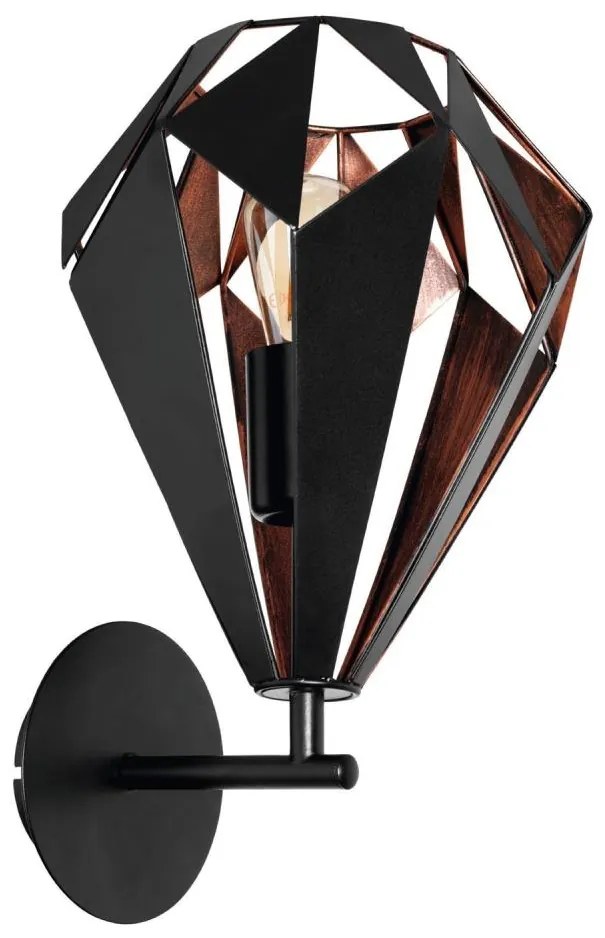 Eglo 62835 - Nástenné svietidlo CARLTON PRO 1xE27/60W/230V čierna