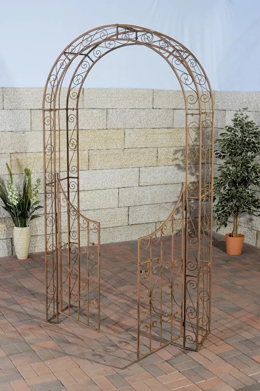 Oblúk na ruže Sima s bránkou - Hnedá antik