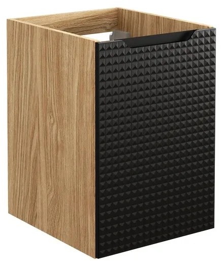 Závěsná skříňka Luxor Black SD s deskou a umyvadlem 120 cm černá/dub olejovaný