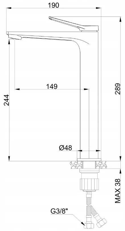 Invena Alonia, vysoká umývadlová batéria h-289, zlatá matná, INV-BU-70-W09-V