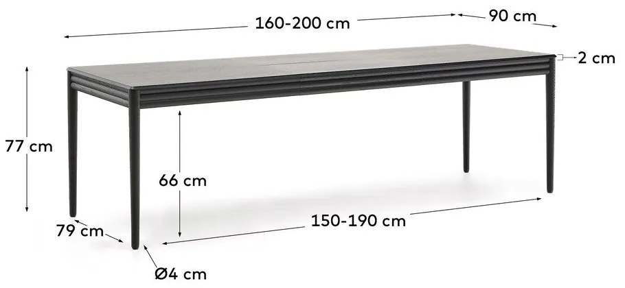 Rozkladací jedálenský stôl s prídavnou doskou v dekore duba 90x160 cm Lenon – Kave Home