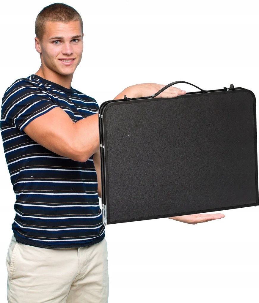 Skladací kempingový turistický stôl Komo 60 cm čierny matný