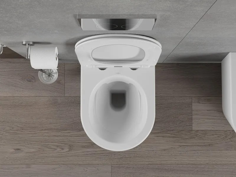 Mexen Rico Rimless závesné wc + slim pomaly padajúce sedátko z duroplastu, biela matná, 30724001
