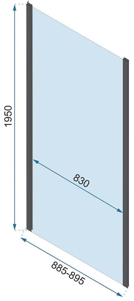 Rea Rapid Fold, 3-stenový sprchovací kút 80 (dvere) x 100 (stena) x 100 (stena) x 195 cm, 6/4mm číre sklo, zlatý lesklý profil, KPL-09402