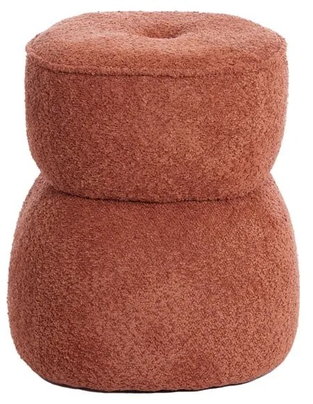 Oranžový taburet z textílie buklé Leyla – Light & Living