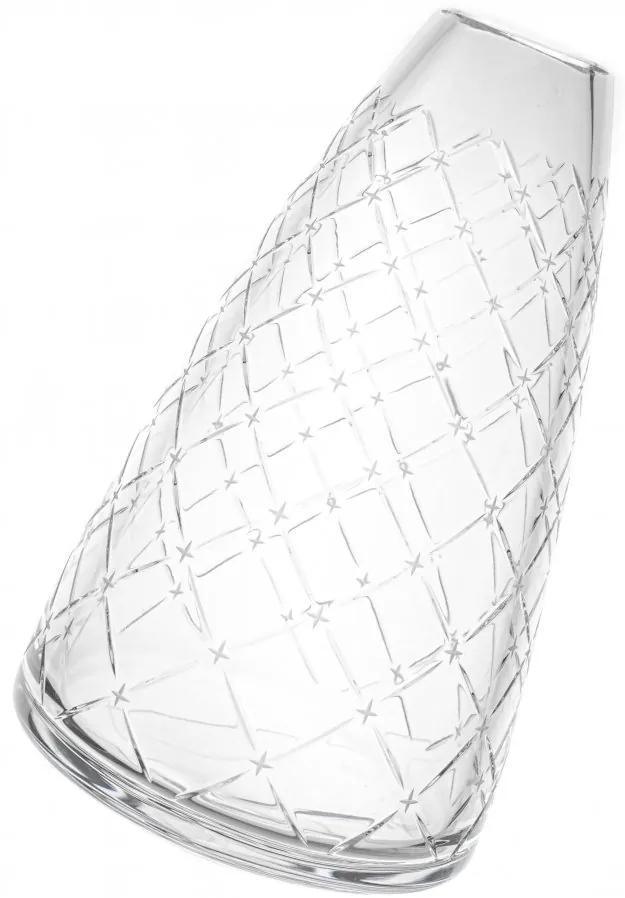 Křišťálová váza šikmá, STARS, Gold Crystal, 33 cm