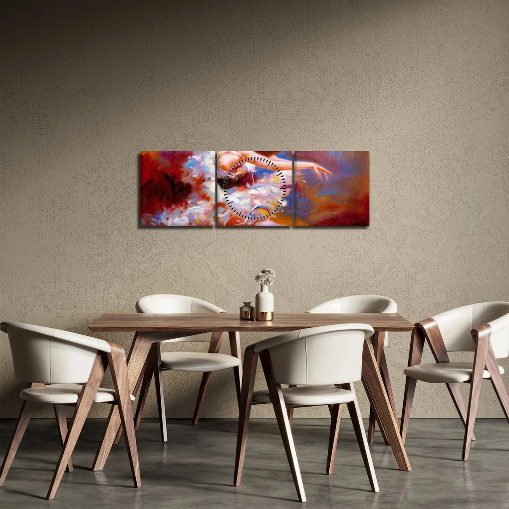 Obraz - Baletka, maľba (s hodinami) (90x30 cm)