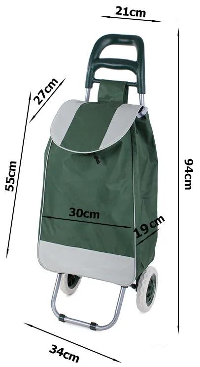 Verk 01745_Z Nákupný vozík nákupná taška na kolieskach, zelená