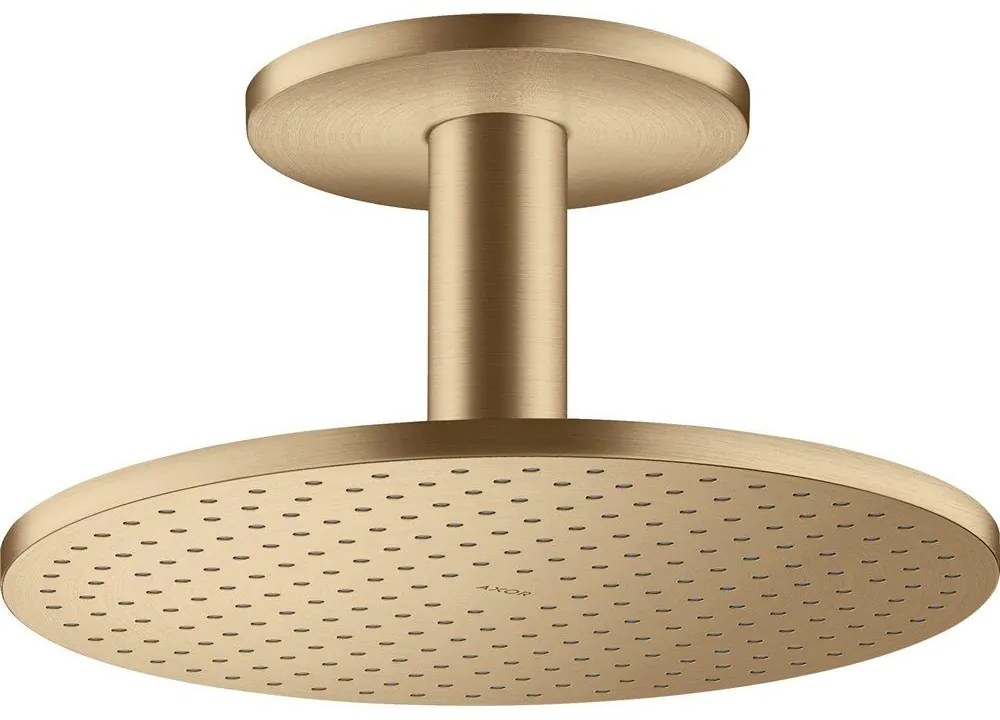 AXOR ShowerSolutions horná sprcha 1jet, priemer 300 mm, s prívodom zo stropu 100 mm, kartáčovaný bronz, 35301140