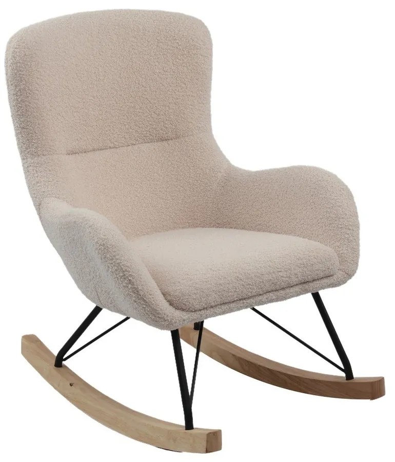 Béžové hojdacie detské kresielko z textílie buklé Rocky – Vipack