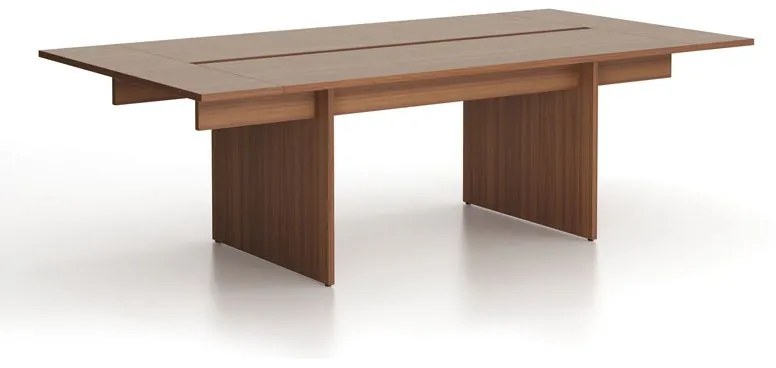 Stôl jednací SOLID + 2x prísed, 2400 x 1250 x 743 mm, orech