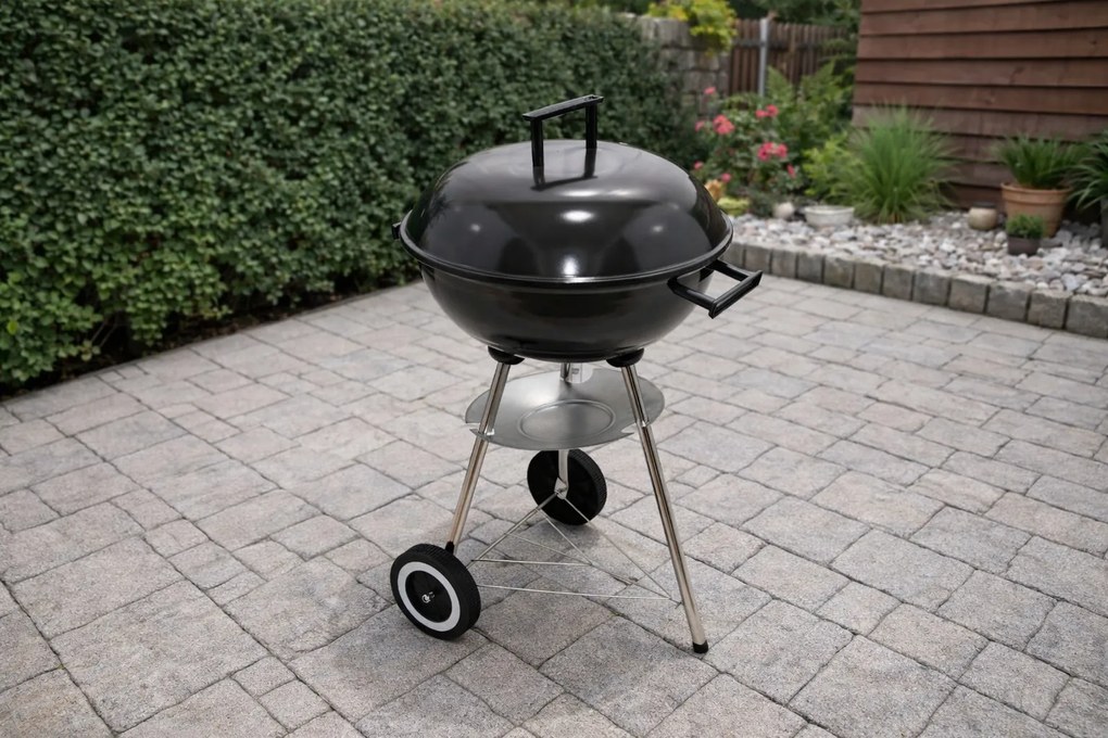 Gril na drevené uhlie BestBerg BBBQ-12B / Ø 44 cm / čierna