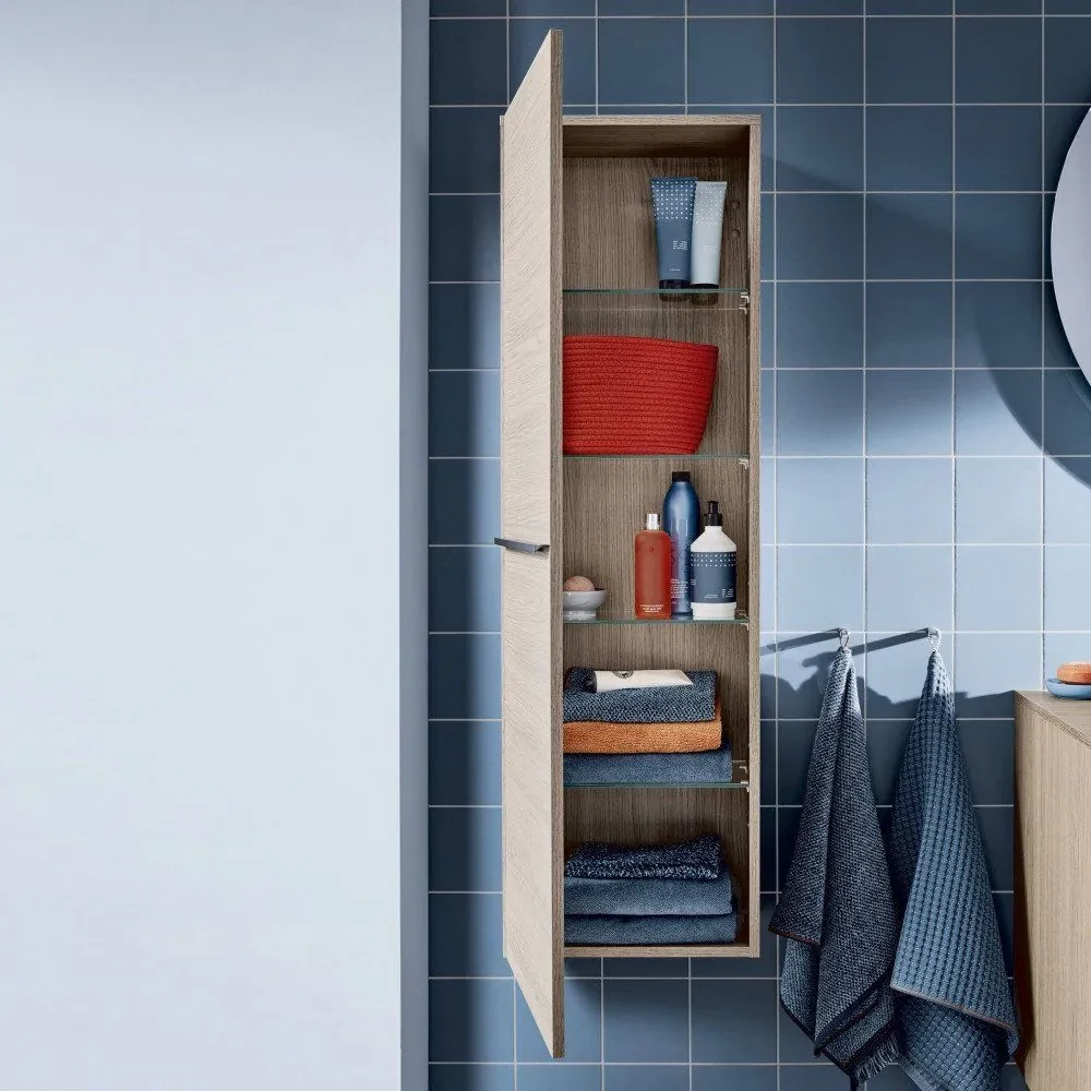 DURAVIT D-Neo závesná polovysoká skrinka, 1 dvierka, pánty vľavo, 400 x 240 x 1320 mm, orech tmavý, DE1318L2121