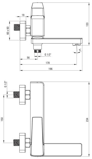 Deante BQL_N12M - Vaňová batéria sklopná BLUR čierna