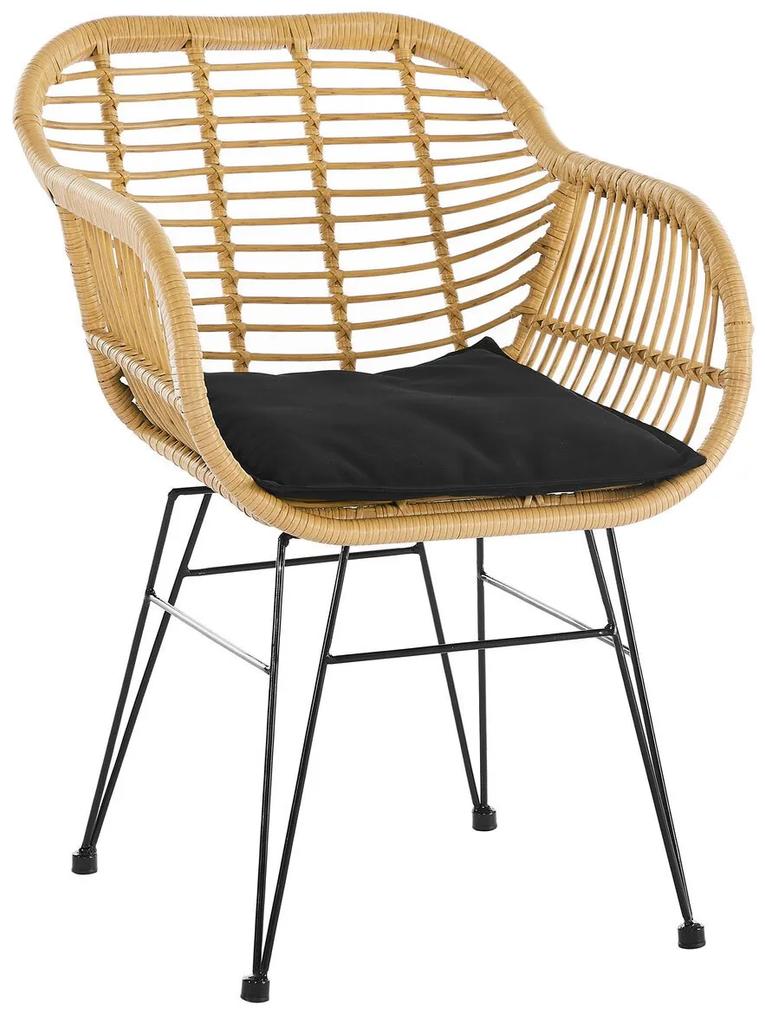 Ratanová stolička sada 2 ks 56 × 59 × 80 cm SALESFEVER
