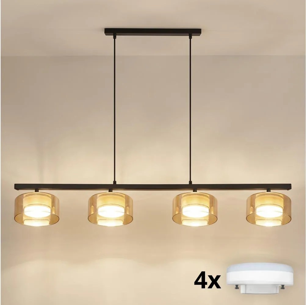 Brilagi - Luster na lanku AURA LUX 4xGX53/30W/230V čierna/zlatá