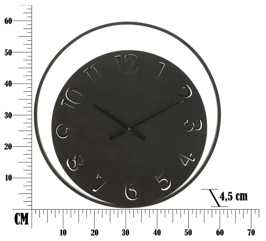 Čierne nástenné hodiny Mauro Ferretti Circle, ⌀ 60 cm