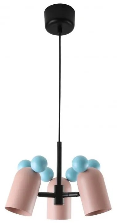 Svetlomodré/ružové detské svietidlo s kovovým tienidlom ø 30 cm Mouse II – GTV