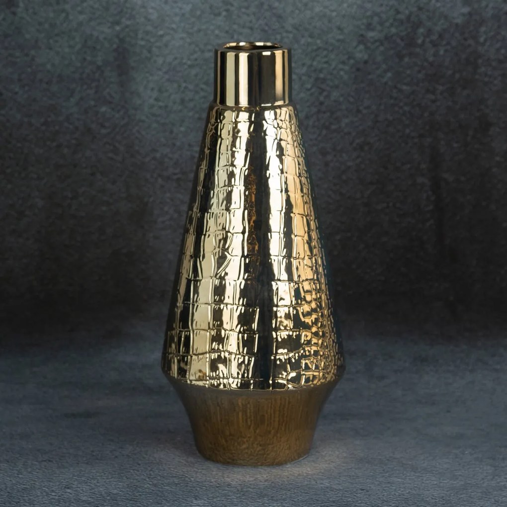 VÁZA ERNA 14X31 CM ZLATÁ