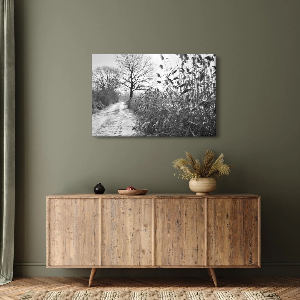 Obraz - Pole v zime (90x60 cm)