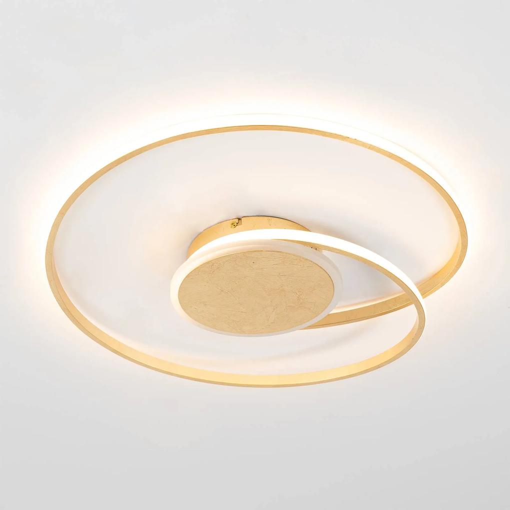 Lindby Dorle stropné LED svietidlo, zlatá, Ø 49 cm