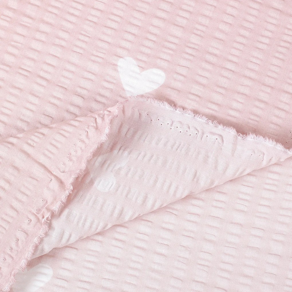 Goldea bavlnený krep - srdiečka na púdrovo ružovom 160 cm