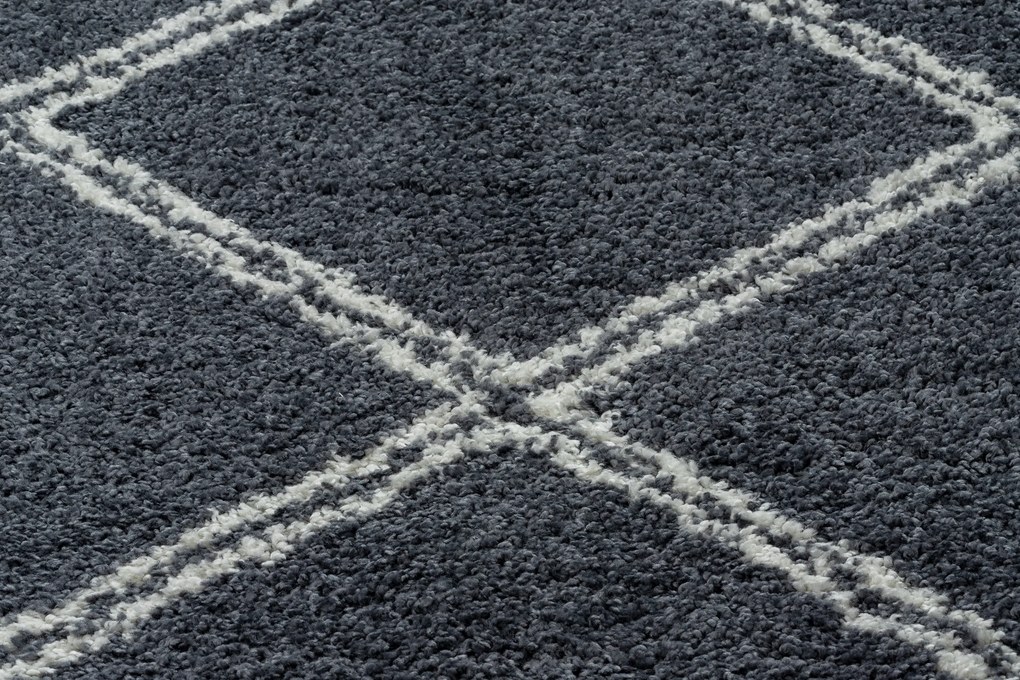 Koberec BERBER ASILA B5970, sivo - biely, strapce, Maroko Shaggy