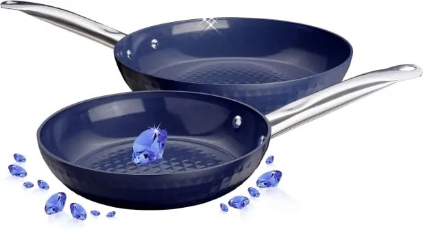 2- dielna súprava panvíc 'Ceraflon Diamant Prestige'; Ø 20 & 26 cm HSP Hanseshopping modrá