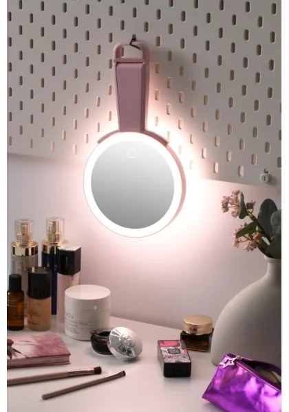Immax 09102L - LED+CCT Stmievateľné kozmetické zrkadlo SWEET LED/3W/5V ružové