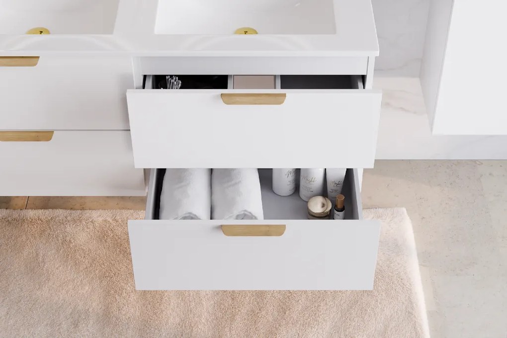 Comad Kúpeľňová skrinka pod doskové umývadlo set Aster White 120 biela/dub cremona