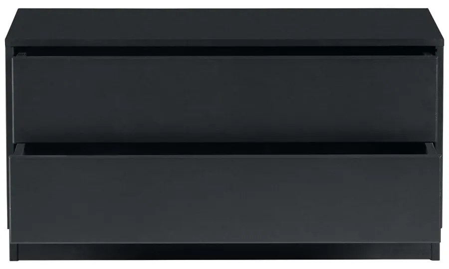 Čierny modulárny TV stolík z borovicového dreva 75x40 cm Finca – WOOOD