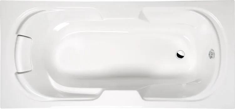 POLYSAN - KAILA obdélníková vana 190x88x43cm, bílá, podhlavník v bílé barvě (26111)