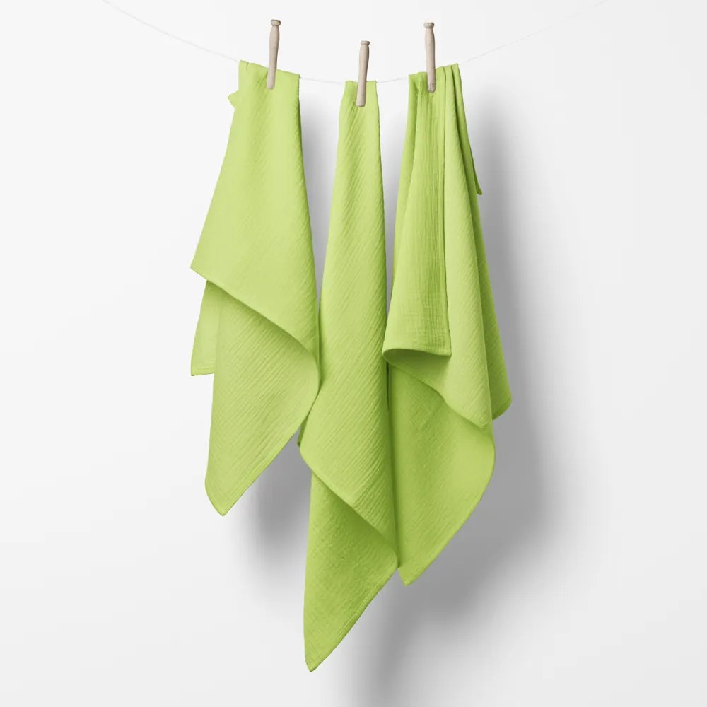 Biante Mušelínová plienka/dečka Nature MSN-058 Svetlo pistáciová - ZVÝHODNENÁ SADA 3 KS 70x70 cm - Sada 3 ks