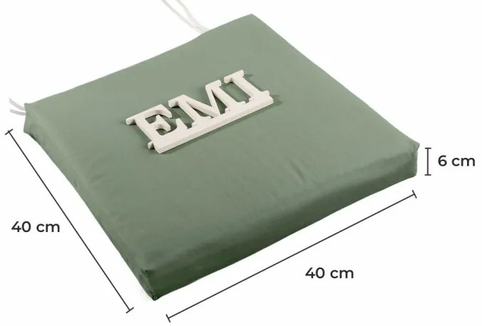 Sedák na stoličku zelený 40x40 cm EMI