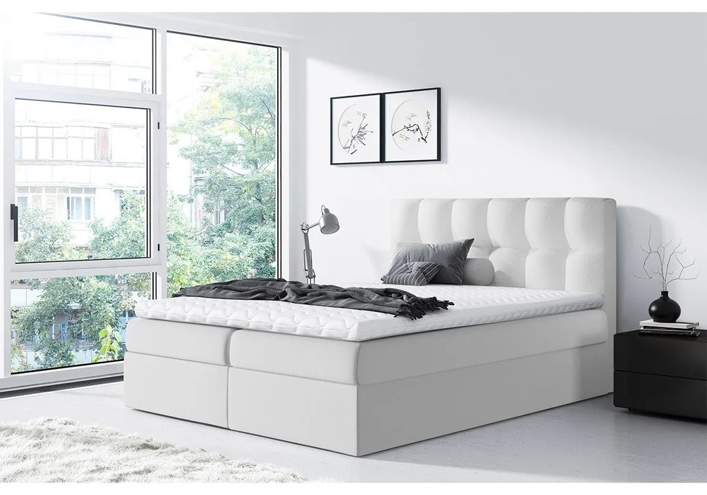 Kontinentálna posteľ Apolon, Rozmer postele: 140x200, Dostupné poťahy: ekokoža Soft 011 (čierna)