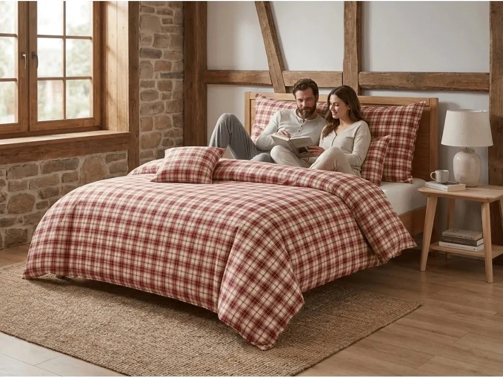 Flanelové obliečky TARTAN HEART farebné Rozmer obliečky: 2 ks 70 x 90 cm | 200 x 220 cm